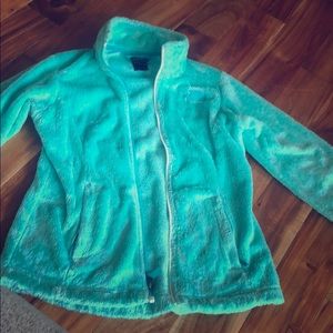 girls medium North face zip down jacket